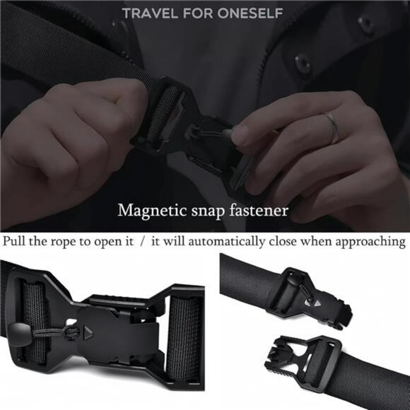 Expandable sling bag crossbody backpack waterproof anti theft chest shoulder bag - Picture 5 of 7